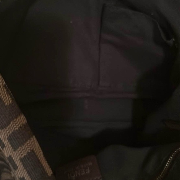 Fendi ZUCCA LARGE Hobo in Tobacco Tan and Black Logo Tote. - Picture 8 of 12